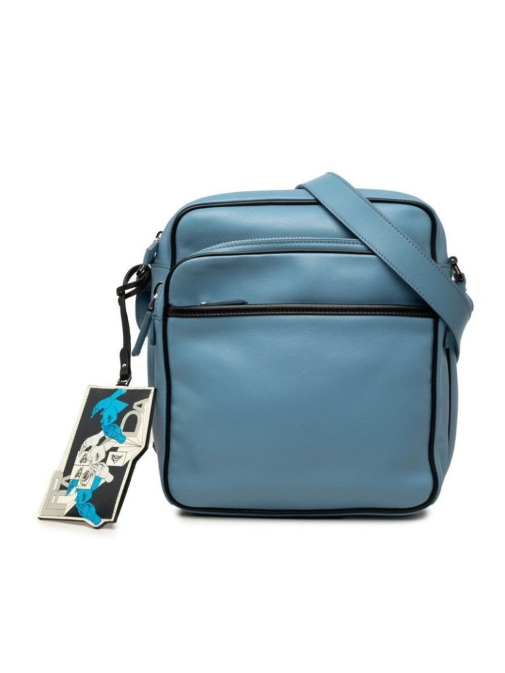 Prada Crossbody Shoulder Bag Light Blue Leather